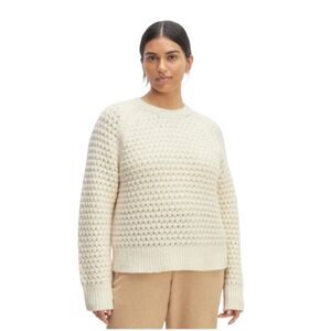 Everlane The Cloud Oversized Textured Crew Sweater Alpaca Merino Wool Cream Med